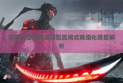 暗区突围辅助高级配置模式精细化调整解析